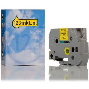 123inkt huismerk vervangt Brother TZe-FX641 Flexi ID tape zwart op geel 18 mm