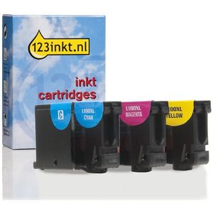 Lexmark Nr.100XL (14N0850) multipack C/M/Y Inktcartridge (123inkt huismerk)