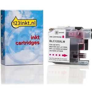 123inkt huismerk vervangt Brother LC-125XLM inktcartridge magenta hoge capaciteit