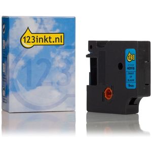Dymo S0720710 / 40916 tape zwart op blauw 9 mm (123inkt huismerk)