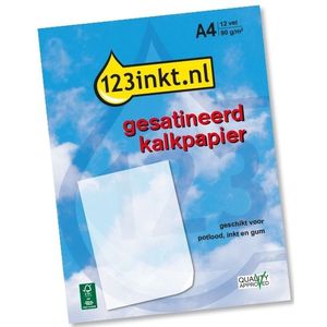 123inkt gesatineerd kalkpapier (overtrekpapier) A4 (12 vel)  FSC® Mix 70%