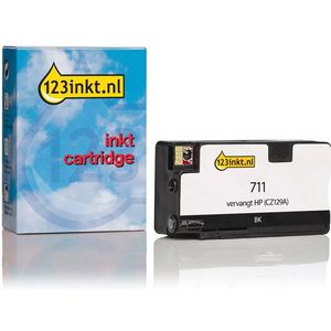 123inkt - Huismerk - Inktcartridge - Zwart - Vervangt HP 711 (CZ129A) - Inhoud 80 ml