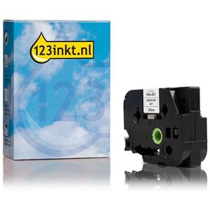 123inkt huismerk vervangt Brother HSe-251 krimpkous tape zwart op wit 21 mm