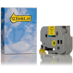 123inkt huismerk vervangt Brother TZe-FX651 Flexi ID tape zwart op geel 24 mm