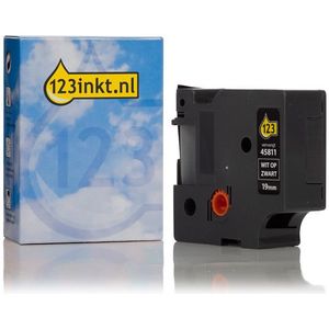 Dymo S0720910 / 45811 tape wit op zwart 19 mm (123inkt huismerk)