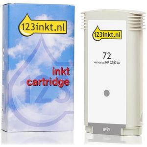 123inkt - Inktcartridge - Grijs - Hoge Capaciteit - Vervangt HP 72 (C9374A) - Inhoud 130 ml