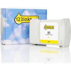 123inkt - Huismerk - Inktcartridge - Geel - Hoge Capaciteit - Vervangt HP 80 (C4848A)