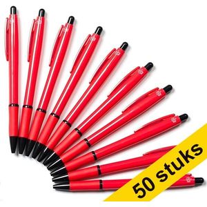 123inkt balpen rood zonder bedrukking (50 stuks)