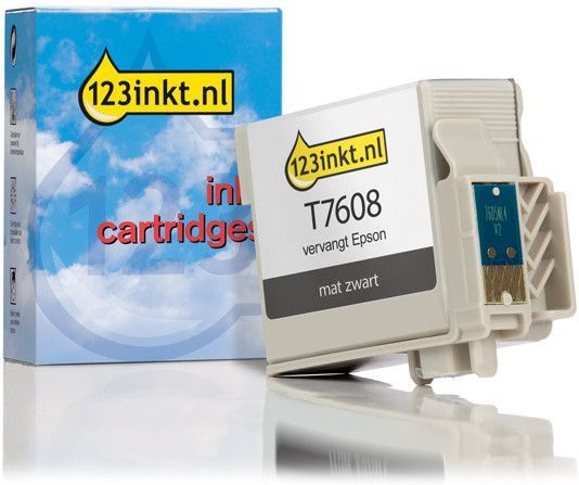 Epson - T7608 Inktcartridge - Mat Zwart - 6,1 ml - 123inkt Huismerk