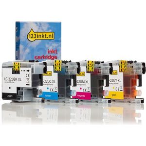 123inkt - LC-22U XL - Set Cartridges - Zwart en Kleuren