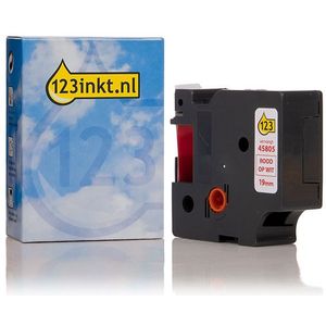 Dymo S0720850 / 45805 tape rood op wit 19 mm (123inkt huismerk)