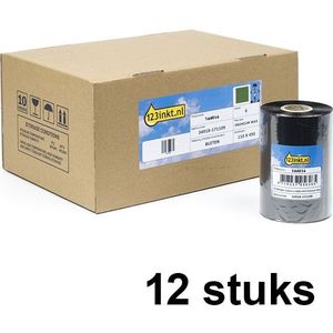 123inkt huismerk vervangt Zebra 2100 wax ribbon (02100BK11045) 110 mm x 450 m (12 ribbons)