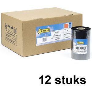 123inkt huismerk vervangt Zebra 3200 wax/hars ribbon (03200BK11045) 110 mm x 450 m (12 ribbons)