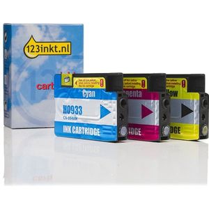 Inktpatroon 123inkt huismerk vervangt HP 933 multipack cyaan/magenta/geel