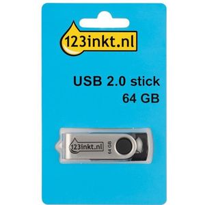 123inkt - USB 2.0-stick - 64GB - Schuiffunctie - Beschermd Tegen Stof