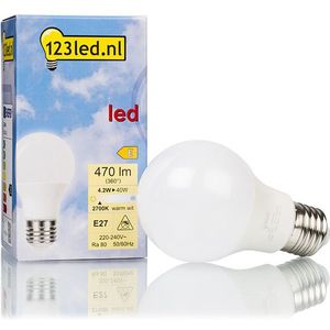 6x 123led LED lamp E27 | Peer A60 | Mat | 2700K | 4.2W (40W)