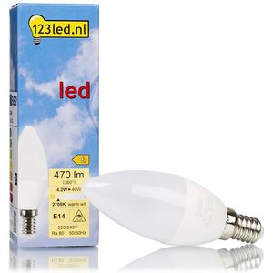 6x 123led LED lamp E14 | Kaars B35 | Mat | 2700K | 4.2W (40W)