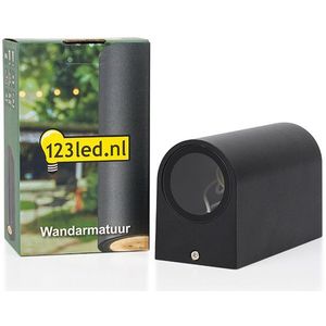 123led - Santa Barbara - Wandlamp - Zwart - Geschikt voor 2x GU10