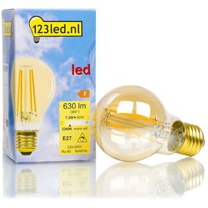 123led LED lamp E27 | Peer A60 | Filament | Goud | 2200K | Dimbaar | 7.2W (50W)