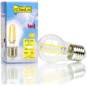 6x 123led LED lamp E27 | Kogel P45 | Filament | Helder | 2700K | Dimbaar | 4.2W (40W)