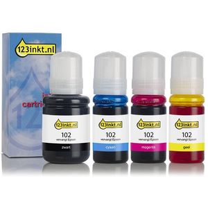 Epson - Inktcartridges - Zwart + 3 Kleuren - 123inkt Huismerk - Inhoud 127ml + 70ml
