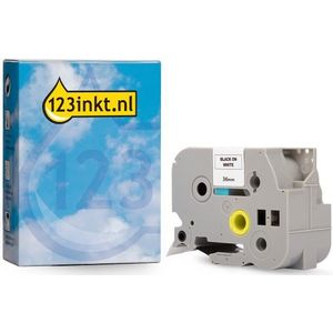123inkt huismerk vervangt Brother TZe-FX261 Flexi ID tape zwart op wit 36 mm
