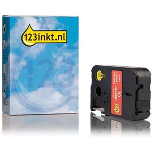 Dymo 1868761 XTL tape vinyl wit op rood 12 mm (123inkt huismerk)