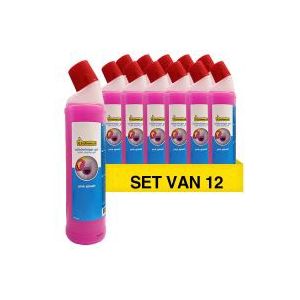 12x Toiletreiniger gel Pink Splash 750 ml (123schoon huismerk)