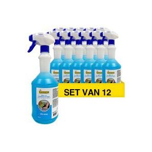 12x Glas- & interieurreiniger | Alco spray 1 liter (123schoon huismerk)