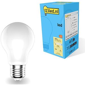 123led - LED Lamp - Mat - E27 - Peer A60 - Dimbaar - 4.5W (40W) - 2700K