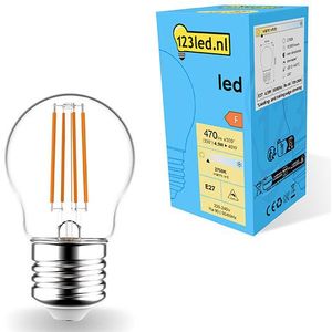 123led - LED Lamp - Dimbaar - E27 - Kogel G45 - 4.5W (40W) - 2700K