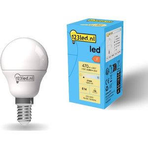 123led - LED Lamp - Mat - E14 - Kogel G45 - 4.9W (40W) - 2700K