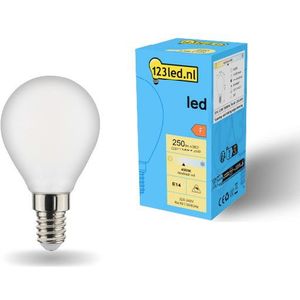 123led - LED Lamp - Mat - E14 - Kogel G45 - Dimbaar - 4000K - 2.5W (25W)