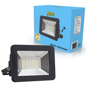 LED Breedstraler 30W | 6000K | 3300 lumen | IP65 | Zwart