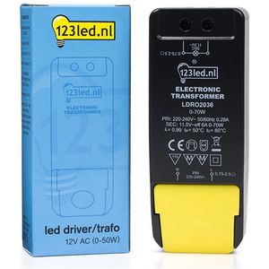 123led - Led Driver Dimbaar - 12V AC - Transformator - 0-50W