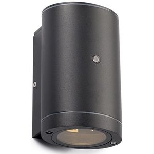 Wandlamp buiten met sensor GU10 | Kingston | IP44 | Zwart