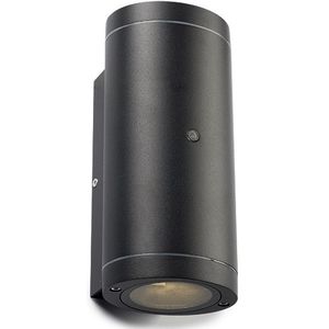 Wandlamp buiten met sensor GU10 | Up & Down | Kendall | IP44 | Zwart