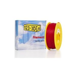 123-3D Flexibel filament Rood 1,75 mm TPE 43D 0,75 kg (Jupiter serie)