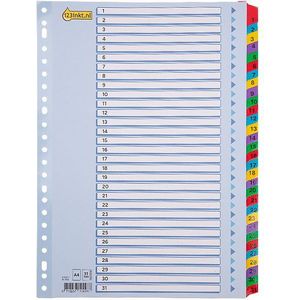 123inkt kartonnen tabbladen A4 met 31 tabs (23-gaats)