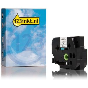 123inkt huismerk vervangt Brother TZe-SL251 zelflaminerend tape zwart op wit 24 mm