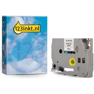 123inkt huismerk vervangt Brother TZe-231S2 tape zwart op wit 12 mm