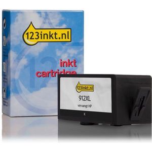 123inkt - Inktcartridge - Zwart - Hoge Capaciteit - Vervangt HP 912XL (3YL84AE) - Inhoud 30 ml