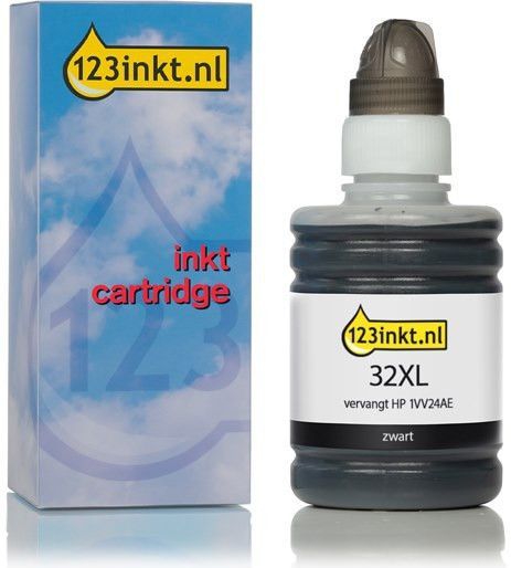 Inktfles Zwart - 135 ml - Voor HP 32X - Huismerk 123inkt