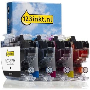 Inktpatroon Aanbieding: 123inkt huismerk vervangt Brother LC-3217 zwart + 3 kleuren