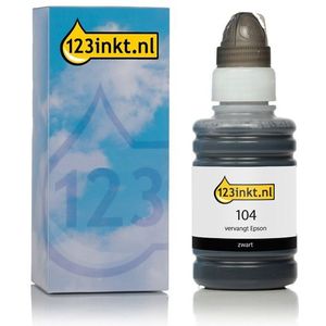 Epson 104 inktfles zwart (123inkt huismerk)