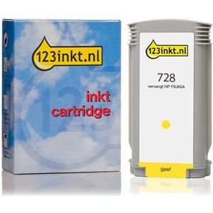 123inkt - Inktcartridge - Geel - Hoge Capaciteit - Vervangt HP 728 (F9J65A)