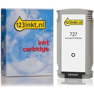 123inkt - Inktcartridge - Foto Zwart - Hoge Capaciteit - Vervangt HP 727 (B3P23A) - 130 ml