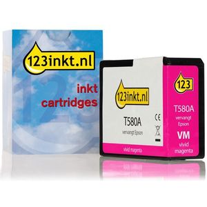 Epson T580A inktcartridge vivid magenta (123inkt huismerk)