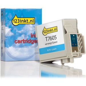 Epson T7605 inktcartridge licht cyaan (123inkt huismerk)