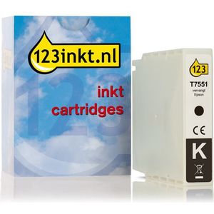 Epson T7551 inktcartridge zwart hoge capaciteit (123inkt huismerk)
